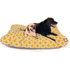 Yellow Links Extra Large Rectangle Indoor Outdoor Pet Dog Bed With Removable Washable Cover By Majestic Pet Products
