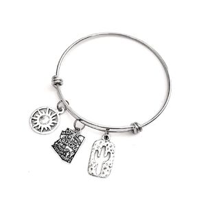 Arizona theme bracelet gift. Includes State of Arizona, Cactus, and Tribal Sun charms. Arizona Gift. in Saudi Arabia