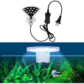 WEAVERBIRD Aquarium Light M3 Fan Shape Fish Tank LED Light 5W 12 LED Planted Clip Lamp for 4-10Inch 6mm Thick Fish Tanks