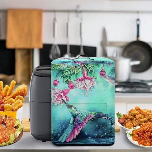 FOR U DESIGNS Air Fryer Cover for 5-6 qt, Small Kitchen Applicance Accessories, Hummingbird Floral Print, Pressure Cook Rice Cooker Dust Cover Washable in Kuwait