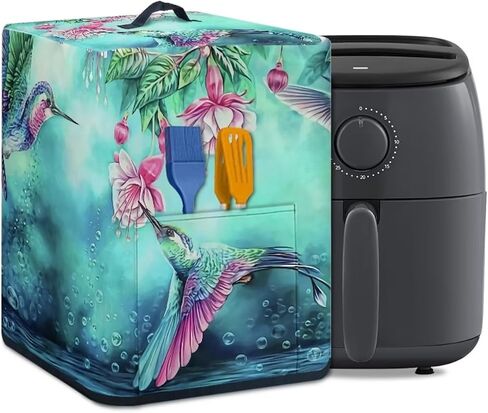 FOR U DESIGNS Air Fryer Cover for 5-6 qt, Small Kitchen Applicance Accessories, Hummingbird Floral Print, Pressure Cook Rice Cooker Dust Cover Washable in Kuwait