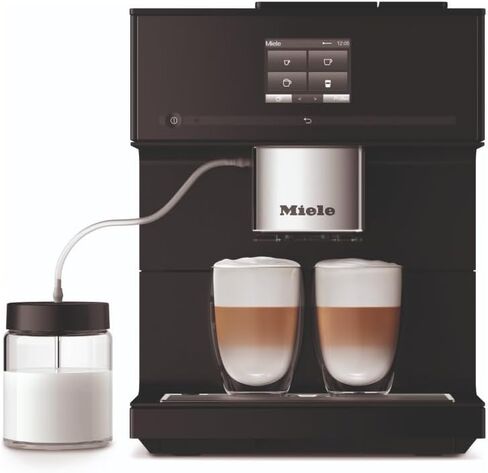 ماكينة صنع القهوة الأوتوماتيكية Miele CM 7550 CoffeeSelect - OneTouch for Two، نظام AromaticSystem، 10 ملفات تعريف فردية، DoubleShot، CupSensor، متوافق مع WiFi، إزالة الترسبات تلقائيًا، باللون الأسود Obsidian in Saudi Arabia