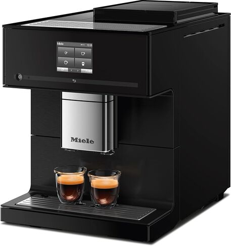 ماكينة صنع القهوة الأوتوماتيكية Miele CM 7550 CoffeeSelect - OneTouch for Two، نظام AromaticSystem، 10 ملفات تعريف فردية، DoubleShot، CupSensor، متوافق مع WiFi، إزالة الترسبات تلقائيًا، باللون الأسود Obsidian in Saudi Arabia