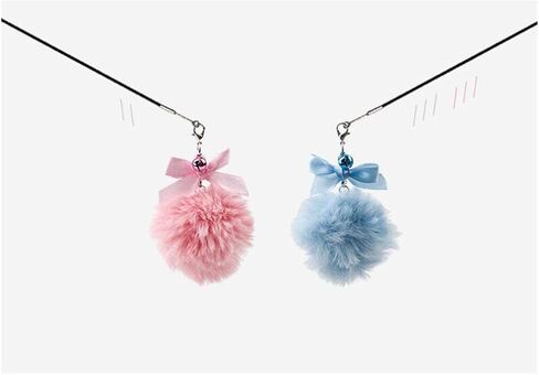 STOBOK 6 Pcs Pompom Cat Teaser with Bell Cat Wand Toy Replacement Refill Funny Kitten Catcher Interactive Toys Pet Supplies for Kitty Cat Puppy (without Stick) in Saudi Arabia