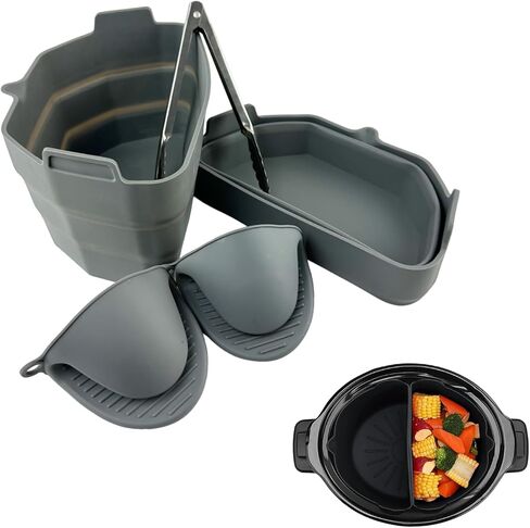 Slow Cooker Silicone Liners - Reusable Crock Pot Silicon Inserts Dividers 6-7 Quart Oval Crockpots | Thermo Shield Leakproof BPA Free in Saudi Arabia
