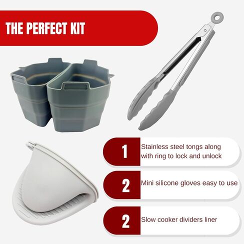Slow Cooker Silicone Liners - Reusable Crock Pot Silicon Inserts Dividers 6-7 Quart Oval Crockpots | Thermo Shield Leakproof BPA Free in Saudi Arabia