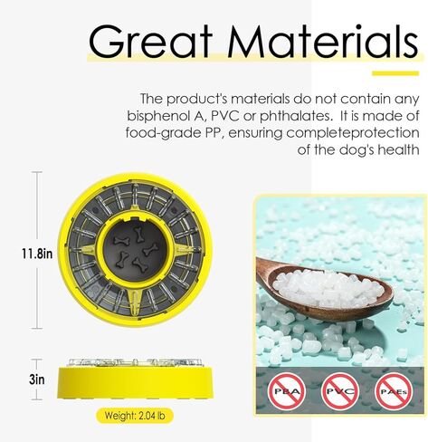 Super Design Interactive Dog Puzzle Toys Slow Feeder Dog Bowls for Medium Large Breed - Dog Food Treat Feeding Toys for IQ Training Dog Mental Enrichment Treat Puzzle - Yellow in Kuwait