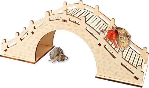 Hermit Crabs Climbing Bridge, Wooden Hermit Crab Climibing Toys, Hermit Crab Hideout with Ramp, Aquarium Tank Accessory Small Animals Cage Accessory, Habitat for Hermit Crab Hamster Rat Reptile in Saudi Arabia