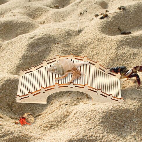 Hermit Crabs Climbing Bridge, Wooden Hermit Crab Climibing Toys, Hermit Crab Hideout with Ramp, Aquarium Tank Accessory Small Animals Cage Accessory, Habitat for Hermit Crab Hamster Rat Reptile in Saudi Arabia