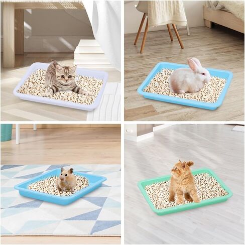 10 Pcs Travel Toilet Mini Litter Box,Plastic Portable Small Litter Pan Water Litter Box for Kittens Bunny Cat in Kuwait