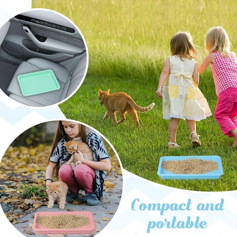 10 Pcs Travel Toilet Mini Litter Box,Plastic Portable Small Litter Pan Water Litter Box for Kittens Bunny Cat in Kuwait