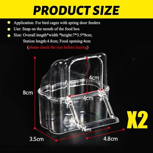 2 Pcs Bird Feeder Water Dispenser, Bird Feeder and Drinker Set, Automatic Bird Feeder for Cage, Hanging Bird Food Bowl, Bird Cage Accessories for Hamsters, Pigeons, Parrot and Small Animal (H) in Kuwait