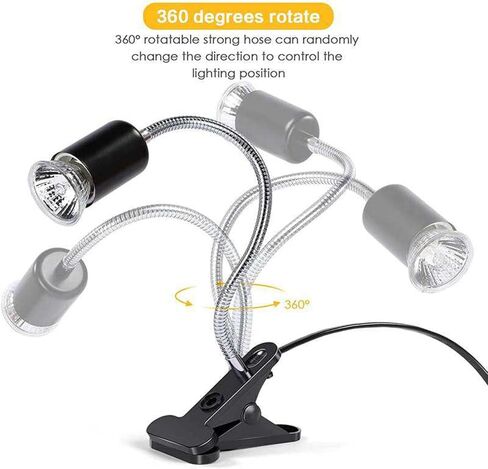 yuehuam مصباح الحرارة الزواحف، مصباح حرارة مزدوج الرأس مع مقاطع، مصباح الحرارة السلحفاة ضوء خزان السلحفاة، ضوء الزواحف UVA UVB مع مؤقت دورة للسلحفاة، التنين الملتحي، السحلية وأكثر من ذلك، 2 لمبات 50 + 50 واط in Kuwait