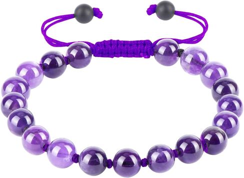 Valentine Day Gift for Her Amethyst Crystal Bracelet, Real Stone Bracelet for Women Handmade Bracelet Gift for Mom, Unique Gift HASKARE Premium Gemstone Amethyst Bracelet for Protection and Lucky in Saudi Arabia