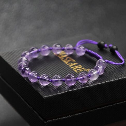 Valentine Day Gift for Her Amethyst Crystal Bracelet, Real Stone Bracelet for Women Handmade Bracelet Gift for Mom, Unique Gift HASKARE Premium Gemstone Amethyst Bracelet for Protection and Lucky in Saudi Arabia