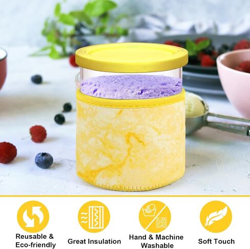 4 PCS Ice Cream Neoprene Accessories Compatible with NC501, NC500 Ninja Creami Pints and Lids-4 Pack, Reusable Thermal Insulated Accessories for Ninja Creami Deluxe Pints in Saudi Arabia