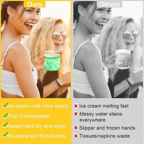 4 PCS Ice Cream Neoprene Accessories Compatible with NC501, NC500 Ninja Creami Pints and Lids-4 Pack, Reusable Thermal Insulated Accessories for Ninja Creami Deluxe Pints in Saudi Arabia