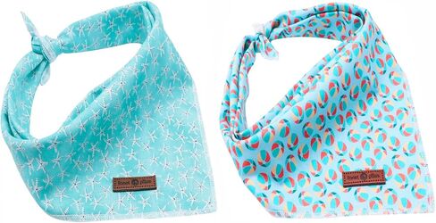 Lionet Paws Summer Dog Bandanas 2 Pack، أزرق قابل للغسل الكلب مثلث المرايل وشاح الكلب منديل، قابل للتعديل مثلث الأوشحة عطلة لمتوسط ​​كبير جدا الكلاب الحيوانات الأليفة in Saudi Arabia