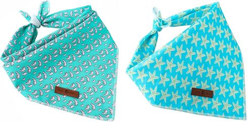 Lionet Paws Summer Dog Bandanas 2 Pack، أزرق قابل للغسل الكلب مثلث المرايل وشاح الكلب منديل، قابل للتعديل مثلث الأوشحة عطلة لمتوسط ​​كبير جدا الكلاب الحيوانات الأليفة in Saudi Arabia