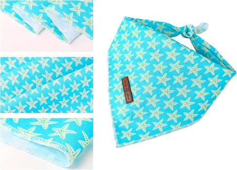 Lionet Paws Summer Dog Bandanas 2 Pack، أزرق قابل للغسل الكلب مثلث المرايل وشاح الكلب منديل، قابل للتعديل مثلث الأوشحة عطلة لمتوسط ​​كبير جدا الكلاب الحيوانات الأليفة in Saudi Arabia
