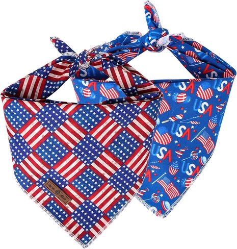 Lionet Paws Summer Dog Bandanas 2 Pack، أزرق قابل للغسل الكلب مثلث المرايل وشاح الكلب منديل، قابل للتعديل مثلث الأوشحة عطلة لمتوسط ​​كبير جدا الكلاب الحيوانات الأليفة in Saudi Arabia