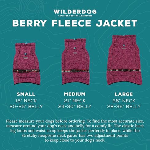 Wilderdog Fleece Dog Jacket with Neoprene Neck Gaiter - Medium - Pacific Blue in Saudi Arabia