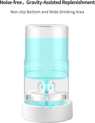 CZPET 4L Pet Water Dispenser without Electricity Unplugged Automatic Water Bowl Dispenser Gravity Water Dispenser for Cats Water Self Feeder Dog Fountain Dogs Bowl Bottles for Kitten Puppy in Kuwait