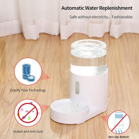 CZPET 4L Pet Water Dispenser without Electricity Unplugged Automatic Water Bowl Dispenser Gravity Water Dispenser for Cats Water Self Feeder Dog Fountain Dogs Bowl Bottles for Kitten Puppy in Kuwait