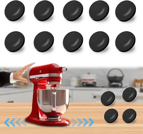 20 قطعة منزلقة لأجهزة المطبخ، محركات لاصقة DIY لصانع القهوة، مقلاة الهواء، طنجرة الضغط، الخلاط، خلاط حامل - سهولة الحركة وتوفير المساحة (أسود) in Kuwait