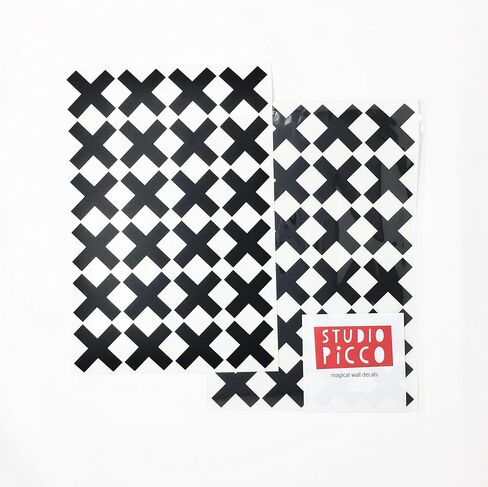 48 Black Plus Sign Swiss Cross Monochrome Geometric Wall Decal, Design Pattern Wall Stickers, Math School Classroom Decor, Modern Nursery Kids Baby Teen Bedroom Easy Decoration in Saudi Arabia