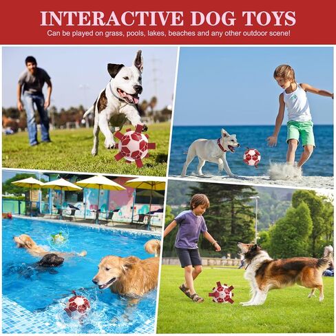 Dog Toys Soccer Ball with Straps, World Cup Interactive Toys for Tug of War, Dog Water Toys, Puppy Birthday Gifts for Medium & Large Dogs (2025 New, 8 Inch) in Saudi Arabia
