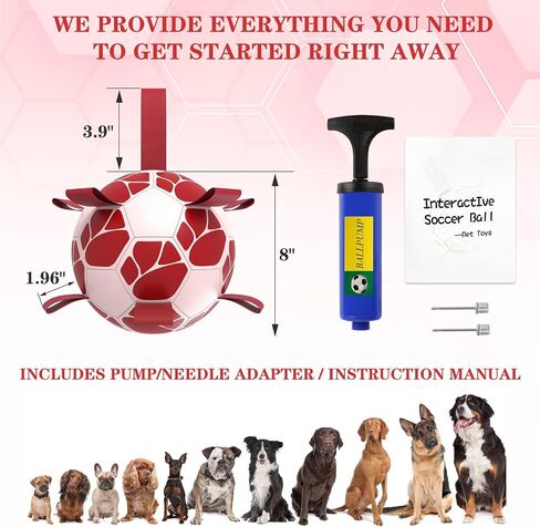 Dog Toys Soccer Ball with Straps, World Cup Interactive Toys for Tug of War, Dog Water Toys, Puppy Birthday Gifts for Medium & Large Dogs (2025 New, 8 Inch) in Saudi Arabia