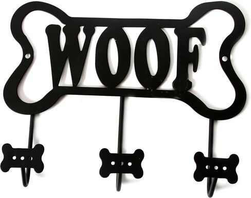 حامل مقود على شكل عظمة "Woof" من DEI، باللون الأسود in Kuwait