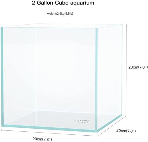 AWXZOM Small Nano Tall Rimless Tank, Glass Fish Tank, Betta Tank (0.7 Gallon, 5.9x4.3x5.1in/15x11x13cm) in Kuwait