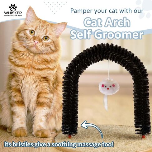 Cat Scratcher Brush Arch Self Groomer - Durable and Easy-to-Use Cat Self Groomer, Perfect for Efficient Hair Removal and Owner-Free Comfort and Grooming, Cat Brushes in Saudi Arabia