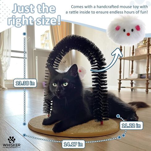 Cat Scratcher Brush Arch Self Groomer - Durable and Easy-to-Use Cat Self Groomer, Perfect for Efficient Hair Removal and Owner-Free Comfort and Grooming, Cat Brushes in Saudi Arabia