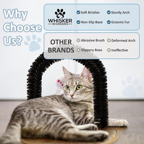 Cat Scratcher Brush Arch Self Groomer - Durable and Easy-to-Use Cat Self Groomer, Perfect for Efficient Hair Removal and Owner-Free Comfort and Grooming, Cat Brushes in Saudi Arabia