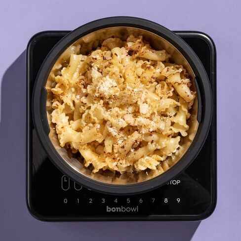 Cooktop + Cookware - Personal Induction Cooktop for Single Servings, Dorm Cooking, Countertop Size, Power Efficient 500 W, Large Bowl 24 oz in Saudi Arabia
