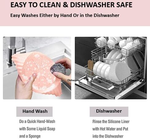2 Pack Air Fryer Silicone Liners - Premium Air Fryer Silicone Pot - Non-Stick, Heat-Resistant, Reusable Basket Inserts - Fits 3-5 QT Models - Includes Recipe Book- Replacement of Flammable (Pink+Grey) in Saudi Arabia