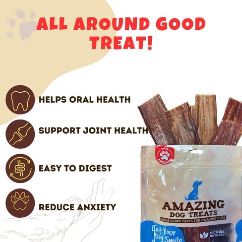 Amazing Dog Treats - Beef Esophagus Jerky for Dogs (6 Inch - 50 Pc/Pack) - Beef Gullet Dog Chews in Saudi Arabia