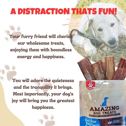 Amazing Dog Treats - Beef Esophagus Jerky for Dogs (6 Inch - 50 Pc/Pack) - Beef Gullet Dog Chews in Saudi Arabia