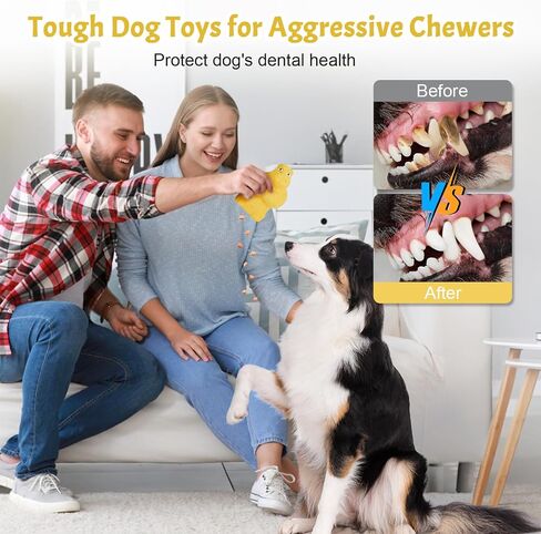 Dog Toys for Aggressive Chewers: Tough Dog Chew Toys, Dog Toys for Large Dogs, Rubber Treat Dispensing Dog Toys for Small, Medium, Large Dogs to Keep Them Busy in Saudi Arabia