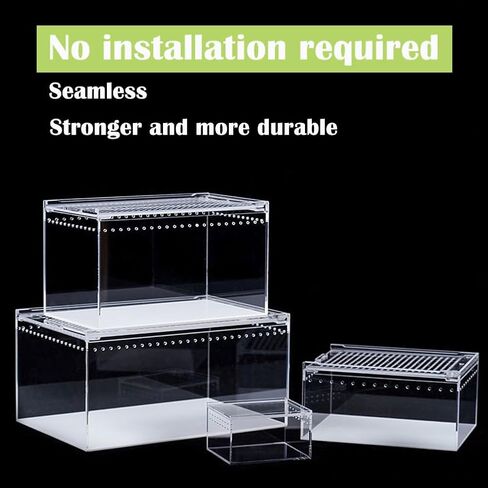 【No Assembly】Smartang Jumping Spider Enclosure with Magnetic Button,6*6*9" Thickened Tarantula Reptile Enclosure，One-piece Acrylic Reptile Terrariums for Praying Mantis,Tarantula,Isopod Enclosure in Saudi Arabia