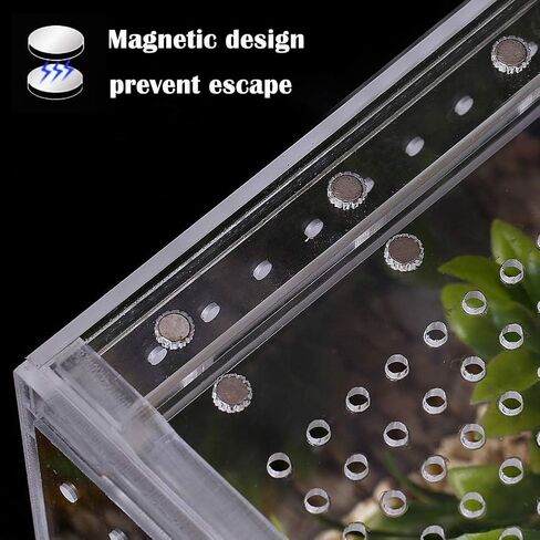 【No Assembly】Smartang Jumping Spider Enclosure with Magnetic Button,6*6*9" Thickened Tarantula Reptile Enclosure，One-piece Acrylic Reptile Terrariums for Praying Mantis,Tarantula,Isopod Enclosure in Saudi Arabia