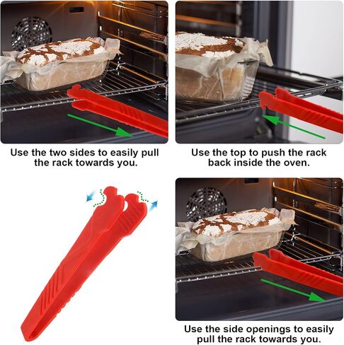Oven Rack Push Pull Tool, Multifunctional Rack Oven Push and Pull Clip, Ideal Small Kitchen Push and Pull Tool for Kitchen Oven, Toaster Oven, Air Fryer, Convection Oven (Black) in Saudi Arabia