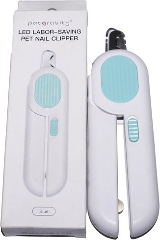 Safety Sensor Cat Dog Nail Clippers Trimmer Pet Nail Clippers with LED Light for Pet Claw Care Avoid Overcutting Free Nail File Razor Sharp Blade (Blue) in Saudi Arabia
