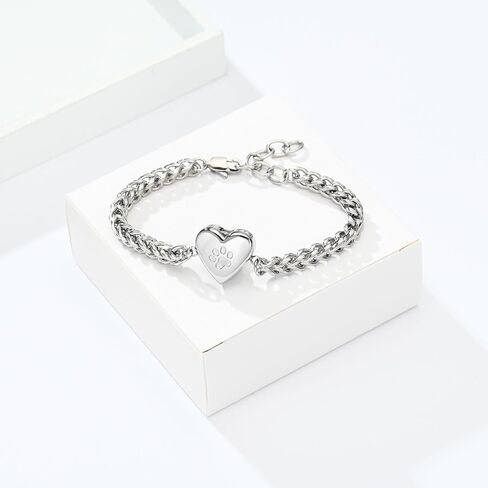 Pet Cremation Urn Bracelet for Ashes for Women Dog Cat Paw Urn Bangle Heart Cremation Jewelry Keepsake Memorial Urn Jewelry in Saudi Arabia