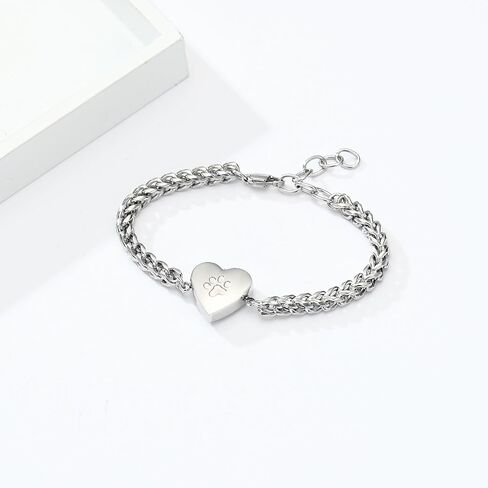 Pet Cremation Urn Bracelet for Ashes for Women Dog Cat Paw Urn Bangle Heart Cremation Jewelry Keepsake Memorial Urn Jewelry in Saudi Arabia