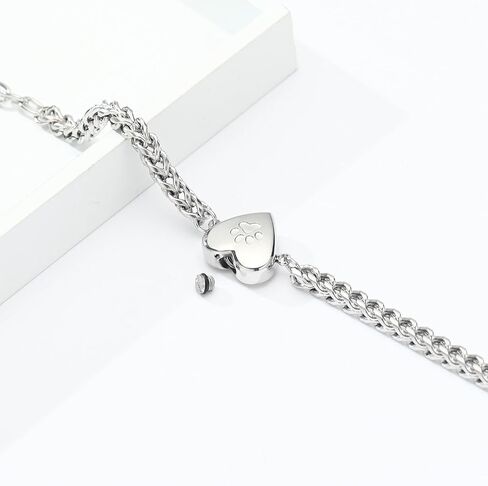 Pet Cremation Urn Bracelet for Ashes for Women Dog Cat Paw Urn Bangle Heart Cremation Jewelry Keepsake Memorial Urn Jewelry in Saudi Arabia