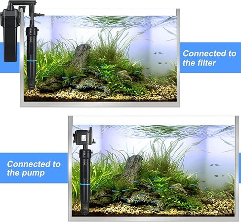 مصباح شفاف لتنظيف مياه حوض السمك، آلة تنظيف خضراء مع غلاف حماية يناسب خزان الأسماك سعة 20-200 جالون، ضوء مقاوم للماء لمرشح مضخة البركة 5 وات 254 نانومتر (المضخة غير متضمنة، المصباح داخل الغلاف) in Kuwait